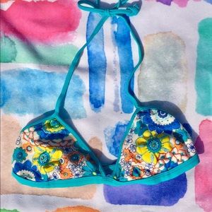 Triangle top bikini Brazilian embroidered paisley